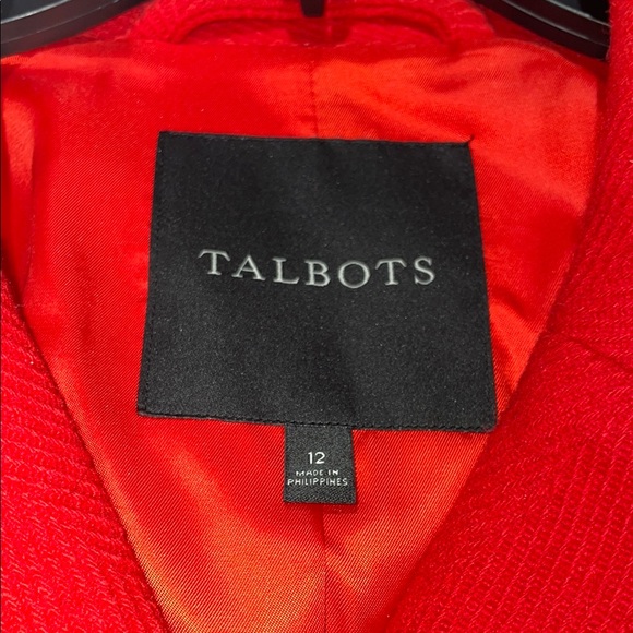 Talbots Red Pea Coat with Double Breasted Design - Picture 7 of 16